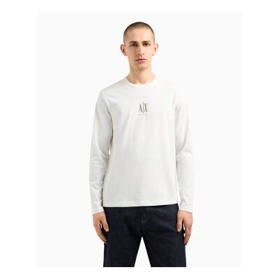 Giorgio Armani A X Armani Exchange für Herren. XM000364AF12308U0009 Weißes Langarm-T-Shirt (XXL), Lässig, Baumwolle Giorgio Armani A X Armani Exchange für Herren. XM000364AF12308U0009 Weißes Langarm-T-Shirt (XXL), Lässig, Baumwolle