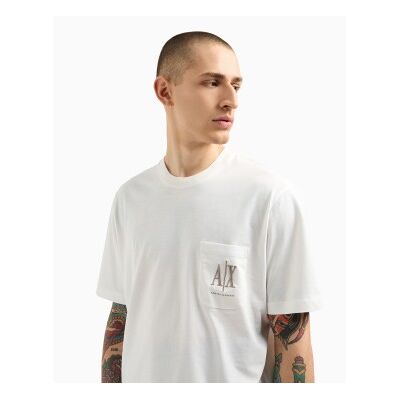 Armani Exchange XM000366AF12308U0009 Weiß Kurzarm T-Shirt - T-Shirt Armani Exchange XM000366AF12308U0009 Weiß Kurzarm T-Shirt - T-Shirt