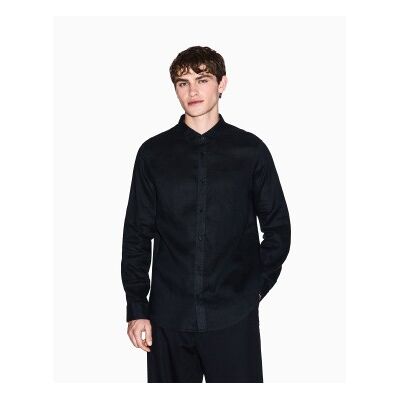 Giorgio Armani A X Armani Exchange für Herren. XM001221AF14619UC001 Fit Leinenhemd (L), Schwarz, Lässig, Klassisch, Langarm Giorgio Armani A X Armani Exchange für Herren. XM001221AF14619UC001 Fit Leinenhemd (L), Schwarz, Lässig, Klassisch, Langarm