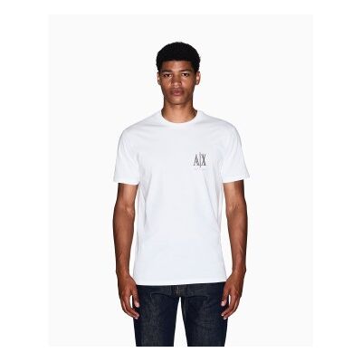 Giorgio Armani A X Armani Exchange für Herren. XM000365AF12308U0009 Weißes T-Shirt mit regulärer Passform (L), Lässig, Baumwolle, Kurzarm Giorgio Armani A X Armani Exchange für Herren. XM000365AF12308U0009 Weißes T-Shirt mit regulärer Passform (L), Lässig, Baumwolle, Kurzarm