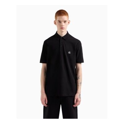 Giorgio Armani A X Armani Exchange für Herren. XM000367AF13022UC001 Polo Logo schwarz (M), Lässig, Baumwolle, Kurzarm Giorgio Armani A X Armani Exchange für Herren. XM000367AF13022UC001 Polo Logo schwarz (M), Lässig, Baumwolle, Kurzarm