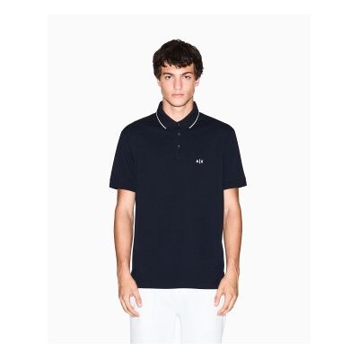 Giorgio Armani A X Armani Exchange für Herren. XM001289AF10363UB101 Marineblaues maßgeschneidertes Poloshirt (M), Lässig, Baumwolle, Kurzarm Giorgio Armani A X Armani Exchange für Herren. XM001289AF10363UB101 Marineblaues maßgeschneidertes Poloshirt (M), Lässig, Baumwolle, Kurzarm