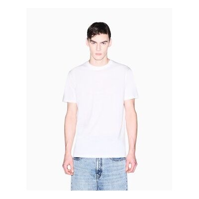 Giorgio Armani A X Armani Exchange für Herren. XM002450AF10356U0009 Weißes T-Shirt mit Prägung (XS), Lässig, Baumwolle, Kurzarm Giorgio Armani A X Armani Exchange für Herren. XM002450AF10356U0009 Weißes T-Shirt mit Prägung (XS), Lässig, Baumwolle, Kurzarm