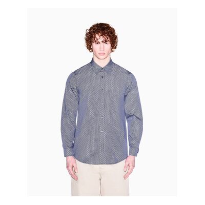 Giorgio Armani A X Armani Exchange für Herren. XM002811AF24739FB442 Reguläres Hemd aus Jacquardgarn, marineblau gefärbt (M), Lässig, Baumwolle, Klassisch, Giorgio Armani A X Armani Exchange für Herren. XM002811AF24739FB442 Reguläres Hemd aus Jacquardgarn, marineblau gefärbt (M), Lässig, Baumwolle, Klassisch,