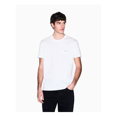 Giorgio Armani A X Armani Exchange für Herren. XM002178AF12308U0009 Weißes Baumwoll-T-Shirt (XL), Lässig, Baumwolle, Kurzarm Giorgio Armani A X Armani Exchange für Herren. XM002178AF12308U0009 Weißes Baumwoll-T-Shirt (XL), Lässig, Baumwolle, Kurzarm
