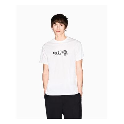Giorgio Armani A X Armani Exchange für Herren. XM002789AF10356U0009 Weißes T-Shirt mit schmaler Passform (XS), Lässig, Baumwolle, Kurzarm Giorgio Armani A X Armani Exchange für Herren. XM002789AF10356U0009 Weißes T-Shirt mit schmaler Passform (XS), Lässig, Baumwolle, Kurzarm