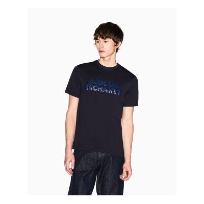 Giorgio Armani A X Armani Exchange für Herren. XM002413AF10361UB101 Schmal geschnittenes navyfarbenes Baumwoll-T-Shirt (S), Lässig, Baumwolle, Kurzarm, Mar Giorgio Armani A X Armani Exchange für Herren. XM002413AF10361UB101 Schmal geschnittenes navyfarbenes Baumwoll-T-Shirt (S), Lässig, Baumwolle, Kurzarm, Mar