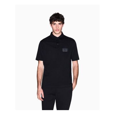 Giorgio Armani A X Armani Exchange für Herren. XM002232AF10364UC001 Schwarzes Poloshirt aus Baumwolle (L), Lässig, Kurzarm Giorgio Armani A X Armani Exchange für Herren. XM002232AF10364UC001 Schwarzes Poloshirt aus Baumwolle (L), Lässig, Kurzarm