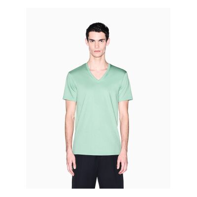 Giorgio Armani A X Armani Exchange für Herren. 8NZT75ZJA5ZU7209 T-shirt mit V-Ausschnitt grün (M), Lässig, Baumwolle, Kurzarm Giorgio Armani A X Armani Exchange für Herren. 8NZT75ZJA5ZU7209 T-shirt mit V-Ausschnitt grün (M), Lässig, Baumwolle, Kurzarm