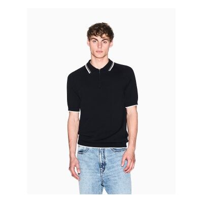 Giorgio Armani A X Armani Exchange für Herren. XM001977AF20139UC001 Strick-Poloshirt schwarz (XS), Lässig, Baumwolle, Kurzarm Giorgio Armani A X Armani Exchange für Herren. XM001977AF20139UC001 Strick-Poloshirt schwarz (XS), Lässig, Baumwolle, Kurzarm