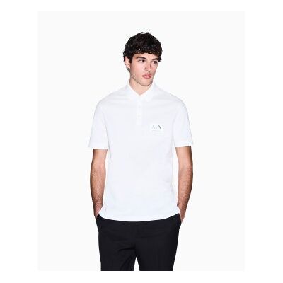 Giorgio Armani A X Armani Exchange für Herren. XM002231AF10366U0009 Weißes Baumwoll-Poloshirt (L), Lässig, Baumwolle, Kurzarm Giorgio Armani A X Armani Exchange für Herren. XM002231AF10366U0009 Weißes Baumwoll-Poloshirt (L), Lässig, Baumwolle, Kurzarm