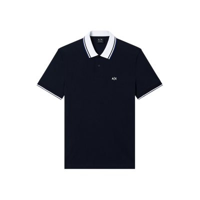 Giorgio Armani A X Armani Exchange für Herren. XM002350AF10366UB101 Schmal geschnittenes marineblaues Poloshirt (XS), Lässig, Grün, Baumwolle, Kurzarm Giorgio Armani A X Armani Exchange für Herren. XM002350AF10366UB101 Schmal geschnittenes marineblaues Poloshirt (XS), Lässig, Grün, Baumwolle, Kurzarm