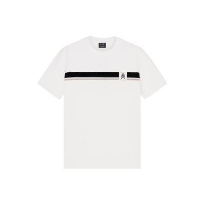 Giorgio Armani A X Armani Exchange für Herren. XM001792AF12308U0009 Streifen-T-Shirt weiß (S), Lässig, Baumwolle, Kurzarm Giorgio Armani A X Armani Exchange für Herren. XM001792AF12308U0009 Streifen-T-Shirt weiß (S), Lässig, Baumwolle, Kurzarm