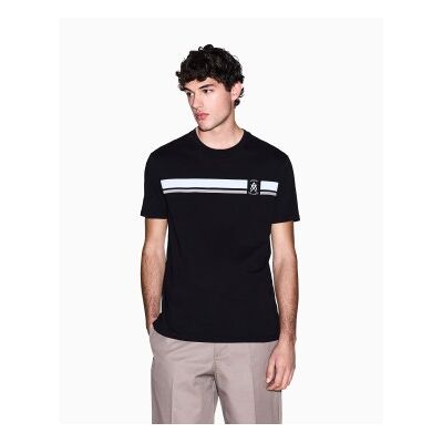 Giorgio Armani A X Armani Exchange für Herren. XM001792AF12308UC001 Streifen-T-Shirt schwarz (XS), Lässig, Baumwolle, Kurzarm Giorgio Armani A X Armani Exchange für Herren. XM001792AF12308UC001 Streifen-T-Shirt schwarz (XS), Lässig, Baumwolle, Kurzarm