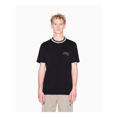 Giorgio Armani A X Armani Exchange für Herren. XM001795AF10361UC001 T-Shirt mit regulärem Schnitt und schwarzem Kontrastprofil (XS), Lässig, Baumwolle, Kur Giorgio Armani A X Armani Exchange für Herren. XM001795AF10361UC001 T-Shirt mit regulärem Schnitt und schwarzem Kontrastprofil (XS), Lässig, Baumwolle, Kur