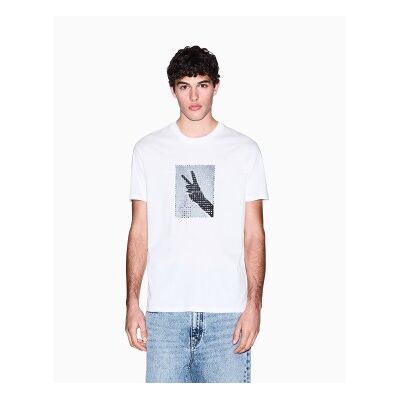Giorgio Armani A X Armani Exchange für Herren. XM002229AF12308U0009 Weißes Logo-T-Shirt (L), Lässig, Baumwolle, Kurzarm Giorgio Armani A X Armani Exchange für Herren. XM002229AF12308U0009 Weißes Logo-T-Shirt (L), Lässig, Baumwolle, Kurzarm