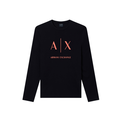 Giorgio Armani A X Armani Exchange für Herren. XM002684AF10356MC536 Schwarzes schmal geschnittenes T-Shirt (M), Lässig, Baumwolle, Langarm Giorgio Armani A X Armani Exchange für Herren. XM002684AF10356MC536 Schwarzes schmal geschnittenes T-Shirt (M), Lässig, Baumwolle, Langarm