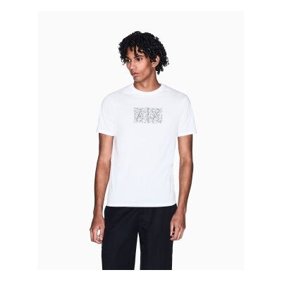 Giorgio Armani A X Armani Exchange für Herren. XM002784AF10356U0009 Weißes T-Shirt mit schmaler Passform (L), Lässig, Baumwolle, Langarm Giorgio Armani A X Armani Exchange für Herren. XM002784AF10356U0009 Weißes T-Shirt mit schmaler Passform (L), Lässig, Baumwolle, Langarm