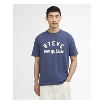 Barbour international für Herren. MTS1592 Blaues McQueen-T-Shirt (L), Lässig, Baumwolle, Kurzarm Barbour international für Herren. MTS1592 Blaues McQueen-T-Shirt (L), Lässig, Baumwolle, Kurzarm