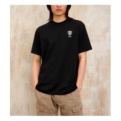 Blauer für Herren. 25SBLUH02196 NYPD Irving T-shirt schwarz (S), Lässig, Baumwolle, Kurzarm Blauer für Herren. 25SBLUH02196 NYPD Irving T-shirt schwarz (S), Lässig, Baumwolle, Kurzarm