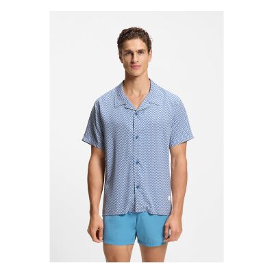 Boss für Herren. 50535793 Strandhemd blau (S), Lässig, Viskose, Kurzarm Boss für Herren. 50535793 Strandhemd blau (S), Lässig, Viskose, Kurzarm