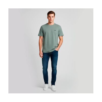 Boss für Herren. 50506373 Kontrast-Logo-T-Shirt grün (L), Lässig, Baumwolle, Kurzarm Boss für Herren. 50506373 Kontrast-Logo-T-Shirt grün (L), Lässig, Baumwolle, Kurzarm