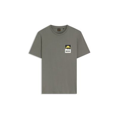 Boss für Herren. 50556023 Einfarbiges T-shirt grau (L), Lässig, Baumwolle, Kurzarm Boss für Herren. 50556023 Einfarbiges T-shirt grau (L), Lässig, Baumwolle, Kurzarm