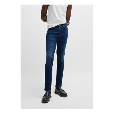 Boss für Herren. 50517544 Marineblaue Stretch-Denim-Jeans mit taillierter Passform (36/32), Lässig, Baumwolle Boss für Herren. 50517544 Marineblaue Stretch-Denim-Jeans mit taillierter Passform (36/32), Lässig, Baumwolle
