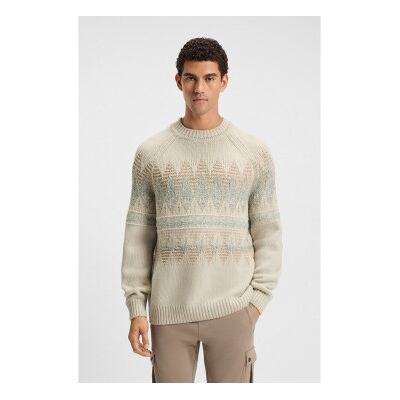 Boss für Herren. 50548686 Karombo Pullover beige (S), Lässig, Wolle, Langarm Boss für Herren. 50548686 Karombo Pullover beige (S), Lässig, Wolle, Langarm