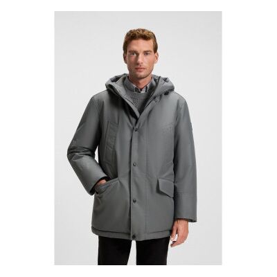 Boss für Herren. 50547078 Osis Jacke grau (48), Lässig, Polyester Boss für Herren. 50547078 Osis Jacke grau (48), Lässig, Polyester