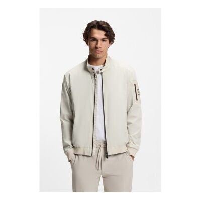 Boss für Herren. 50556129 Wasserabweisende Jacke mit doppelter beiger Paspelierung (S), Lässig, Polyamid Boss für Herren. 50556129 Wasserabweisende Jacke mit doppelter beiger Paspelierung (S), Lässig, Polyamid