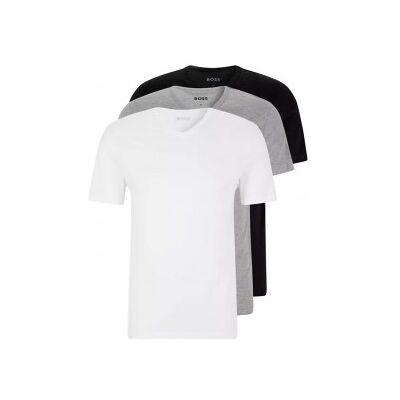 Boss für Herren. 50475285 3er-Pack V-Ausschnitt-T-Shirts weiß, grau, schwarz (XXL), Lässig, Baumwolle, Kurzarm Boss für Herren. 50475285 3er-Pack V-Ausschnitt-T-Shirts weiß, grau, schwarz (XXL), Lässig, Baumwolle, Kurzarm