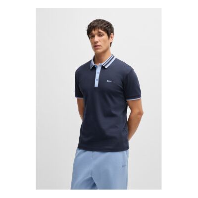 Boss für Herren. 50533272 Paule Tape Poloshirt navy (S), Lässig, Baumwolle, Kurzarm, Marine Boss für Herren. 50533272 Paule Tape Poloshirt navy (S), Lässig, Baumwolle, Kurzarm, Marine