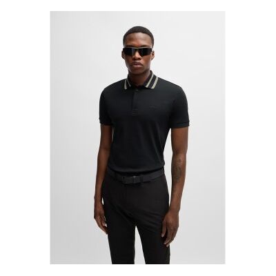 Boss für Herren. 50525172 Polo Paule Schwarz (M), Lässig, Baumwolle, Kurzarm Boss für Herren. 50525172 Polo Paule Schwarz (M), Lässig, Baumwolle, Kurzarm