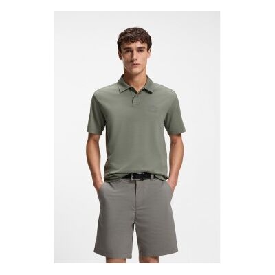 Boss für Herren. 50559146 Relaxed Fit Poloshirt grünlich grau (L), Lässig, Baumwolle, Kurzarm Boss für Herren. 50559146 Relaxed Fit Poloshirt grünlich grau (L), Lässig, Baumwolle, Kurzarm