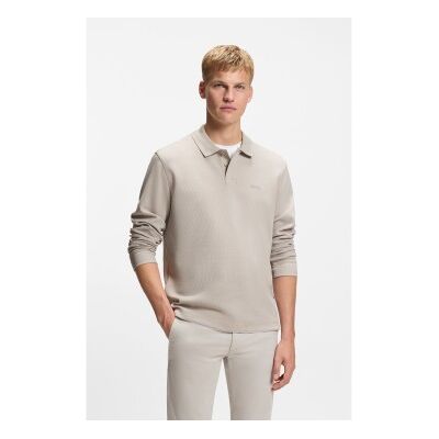 Boss für Herren. 50520710 Polo Gitterstruktur beige (XL), Lässig, Baumwolle, Langarm Boss für Herren. 50520710 Polo Gitterstruktur beige (XL), Lässig, Baumwolle, Langarm