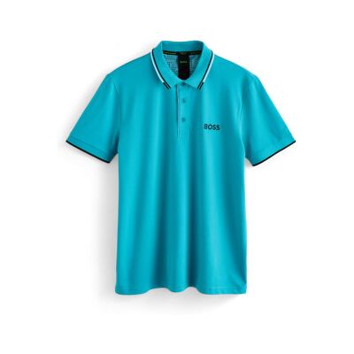 Boss für Herren. 50469055 Türkisfarbenes Poloshirt von Paddy (L), Lässig, Baumwolle, Kurzarm Boss für Herren. 50469055 Türkisfarbenes Poloshirt von Paddy (L), Lässig, Baumwolle, Kurzarm