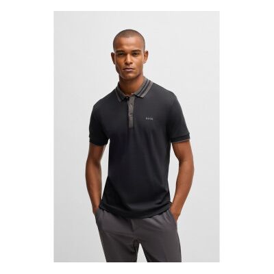 Boss für Herren. 50533272 Paule Tape Poloshirt schwarz (XS), Lässig, Baumwolle, Kurzarm Boss für Herren. 50533272 Paule Tape Poloshirt schwarz (XS), Lässig, Baumwolle, Kurzarm