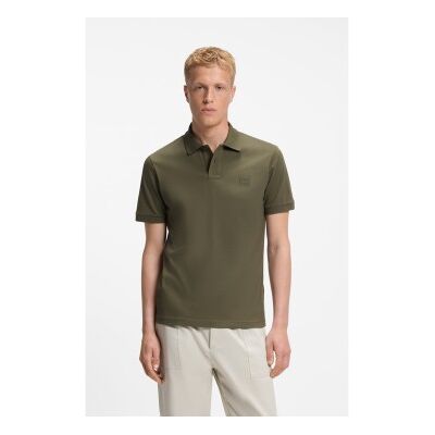 Boss für Herren. 50507803 Stretch-Baumwoll-Poloshirt mit Logo-Applikation grün (3XL), Lässig, Baumwolle, Kurzarm Boss für Herren. 50507803 Stretch-Baumwoll-Poloshirt mit Logo-Applikation grün (3XL), Lässig, Baumwolle, Kurzarm