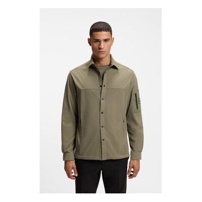 Boss für Herren. 50554467 Beiges Tour Waffle Hemd (L), Lässig, Polyester, Langarm Boss für Herren. 50554467 Beiges Tour Waffle Hemd (L), Lässig, Polyester, Langarm