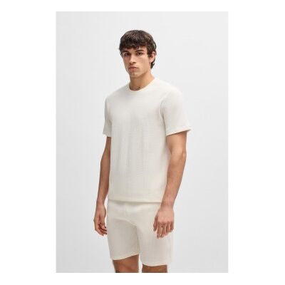 Boss für Herren. 50540567 Struktur-T-Shirt weiß (XL), Lässig, Baumwolle, Kurzarm Boss für Herren. 50540567 Struktur-T-Shirt weiß (XL), Lässig, Baumwolle, Kurzarm