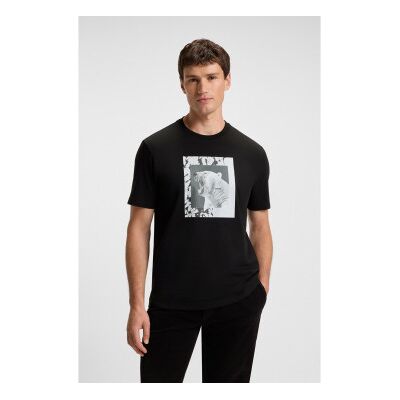 Boss für Herren. 50554615 Lupo T-shirt schwarz (S), Lässig, Baumwolle, Kurzarm Boss für Herren. 50554615 Lupo T-shirt schwarz (S), Lässig, Baumwolle, Kurzarm