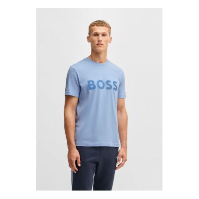 Boss für Herren. 50530990 Tape Logo T-shirt blau (XXL), Lässig, Baumwolle, Kurzarm Boss für Herren. 50530990 Tape Logo T-shirt blau (XXL), Lässig, Baumwolle, Kurzarm