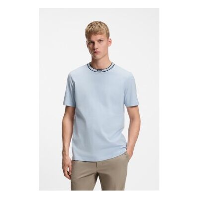 Boss für Herren. 50554862 Rundhals-T-Shirt hellblau (M), Lässig, Baumwolle, Kurzarm Boss für Herren. 50554862 Rundhals-T-Shirt hellblau (M), Lässig, Baumwolle, Kurzarm