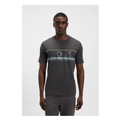Boss für Herren. 50550113 Iconic Zone T-shirt dunkelgrau (M), Lässig, Polyester, Kurzarm Boss für Herren. 50550113 Iconic Zone T-shirt dunkelgrau (M), Lässig, Polyester, Kurzarm