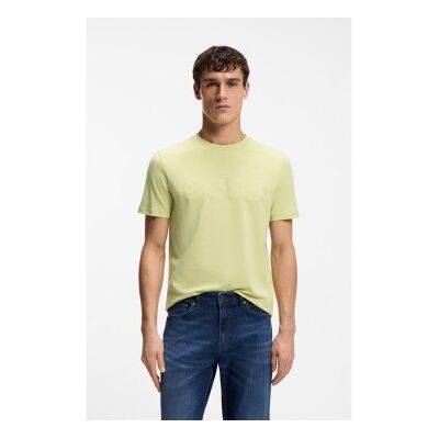 Boss für Herren. 50481923 Beigefarbenes Logo-Strick-T-Shirt (XS), Lässig, Baumwolle, Kurzarm Boss für Herren. 50481923 Beigefarbenes Logo-Strick-T-Shirt (XS), Lässig, Baumwolle, Kurzarm
