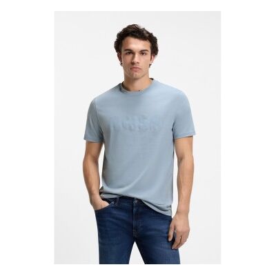 Boss für Herren. 50481923 Hellblaues Logo-T-Shirt (XS), Lässig, Baumwolle, Kurzarm Boss für Herren. 50481923 Hellblaues Logo-T-Shirt (XS), Lässig, Baumwolle, Kurzarm