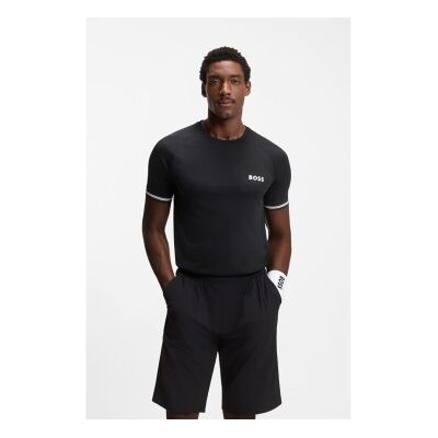 Boss für Herren. 50559207 Aktiv-T-Shirt schwarz (XL), Lässig, Polyester, Kurzarm Boss für Herren. 50559207 Aktiv-T-Shirt schwarz (XL), Lässig, Polyester, Kurzarm