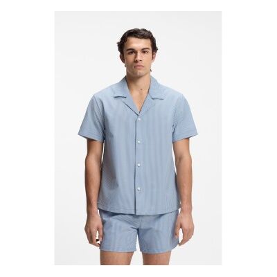 Boss für Herren. 50540037 Hemd Regular Fit Sirsaca blau (L), Lässig, Elastan, Kurzarm Boss für Herren. 50540037 Hemd Regular Fit Sirsaca blau (L), Lässig, Elastan, Kurzarm