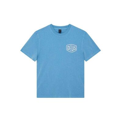 Deus Ex Machina für Herren. D261MTS188 Shield Garment Dyed T-shirt blau (XXL), Lässig, Baumwolle, Kurzarm Deus Ex Machina für Herren. D261MTS188 Shield Garment Dyed T-shirt blau (XXL), Lässig, Baumwolle, Kurzarm